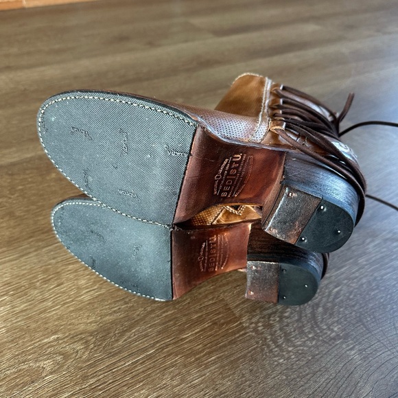 Bed Stu Brown Leather Ankle Boots with Lace Detail - Picture 5 of 5